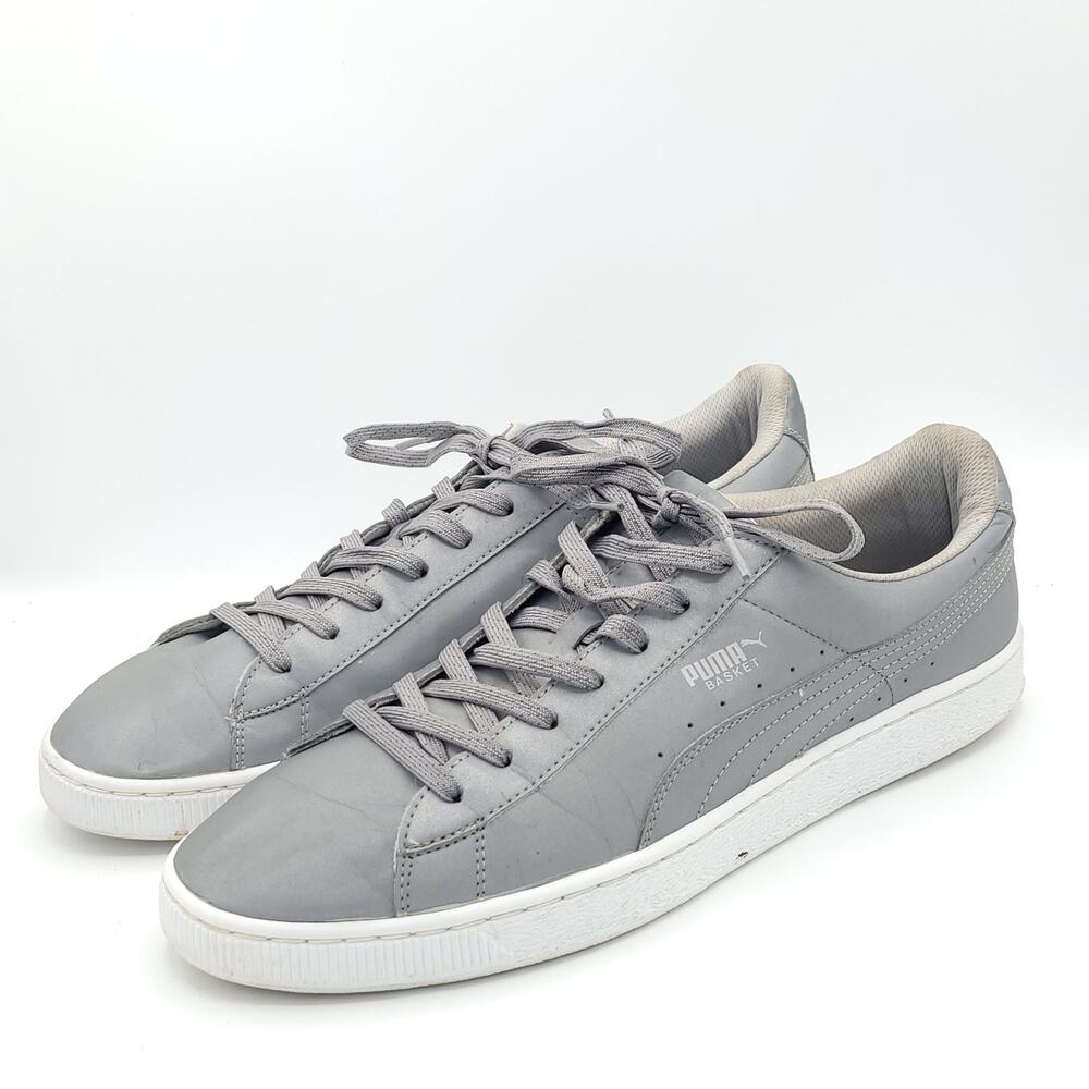 Puma basket silver  reflective low top  358637 01 men's size 13